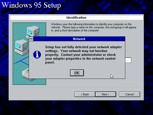 Windows 95 SETUP.EXE Network Adapter Resources