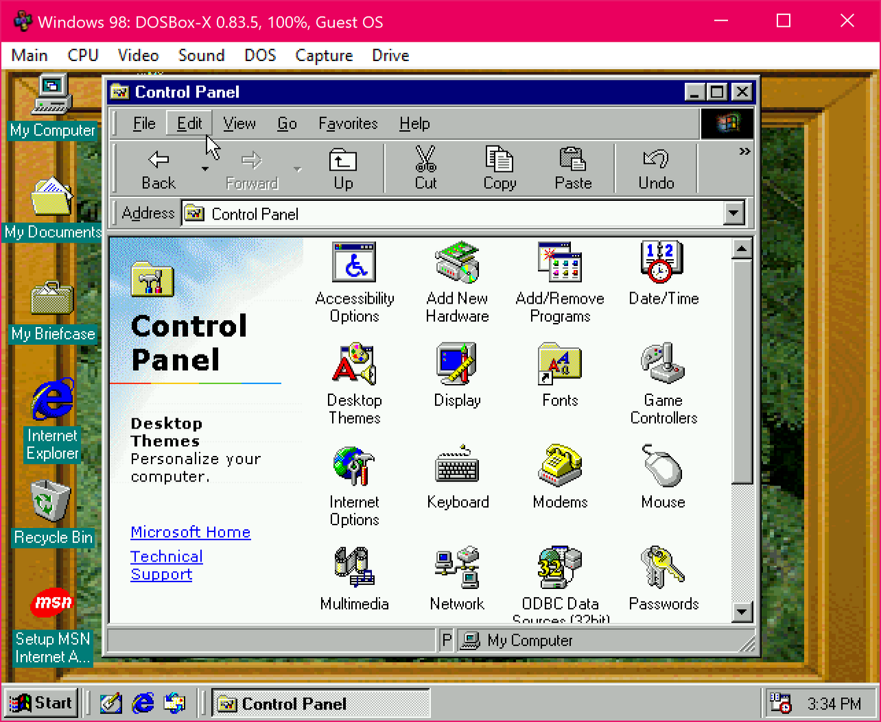 Windows 98 Running on Dosbox-X