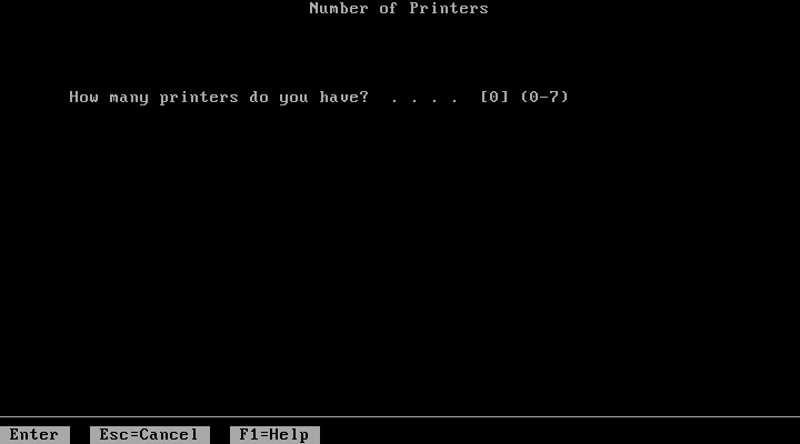 MS-DOS 4.01 Number of Printers