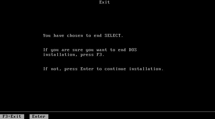 MS-DOS 4.01 Installer exit screen