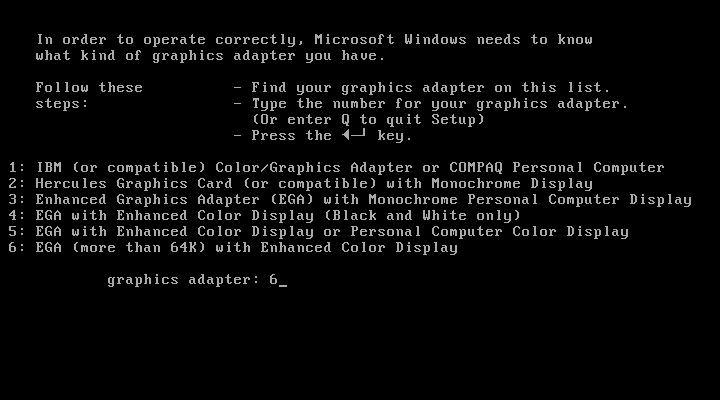 Windows 1.01 SETUP GRAPHICS