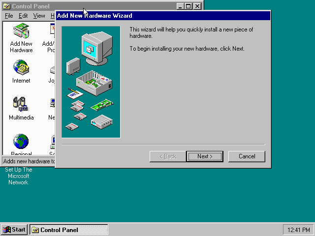 Windows 95 - Add New Hardware Wizard